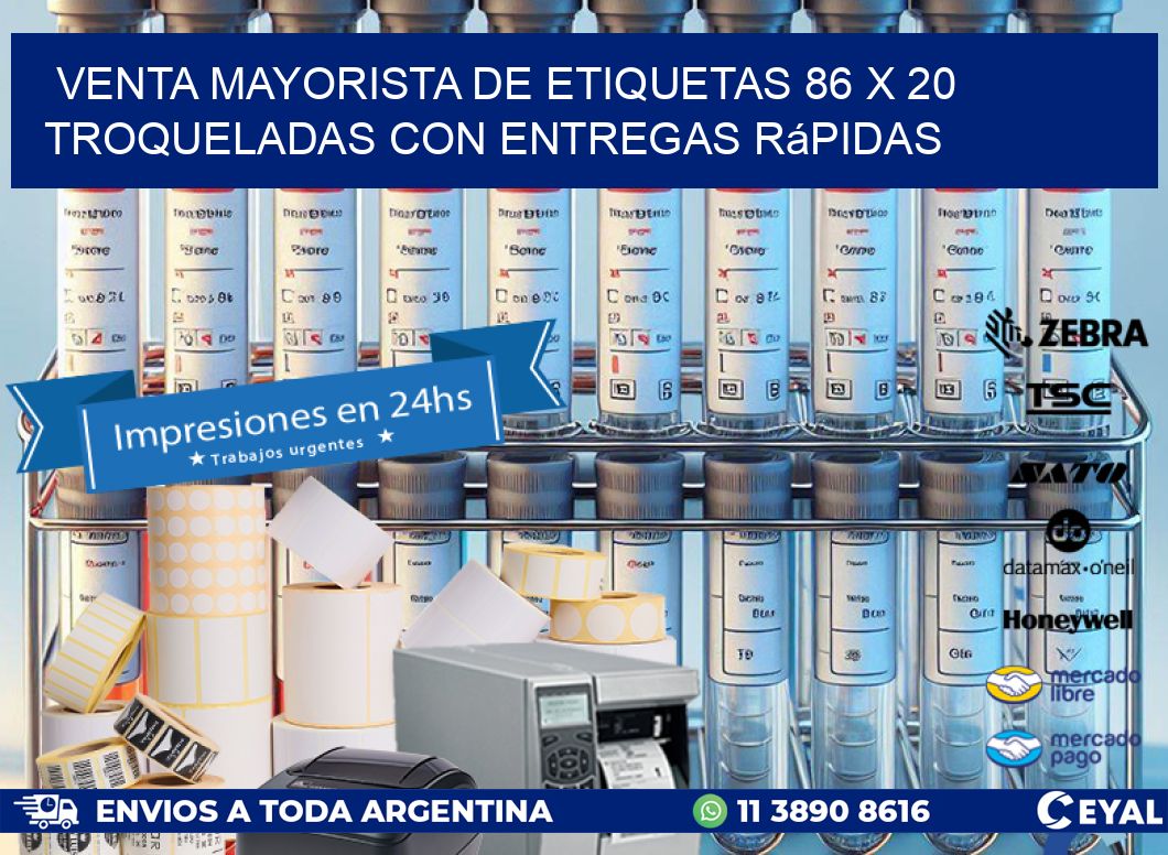 Venta mayorista de etiquetas 86 x 20 troqueladas con entregas rápidas