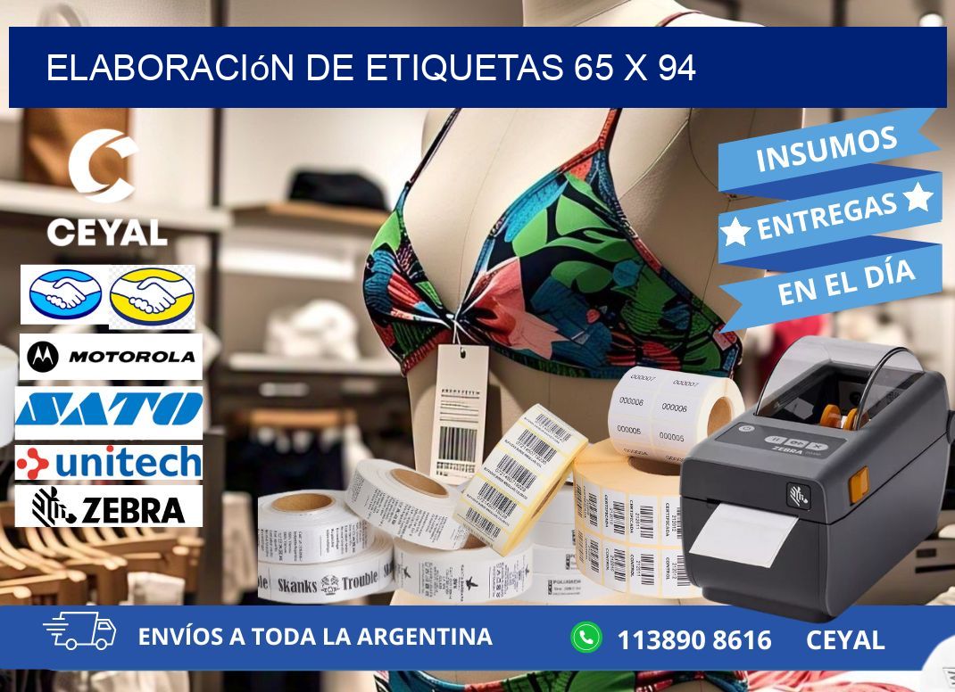 elaboración de etiquetas 65 x 94