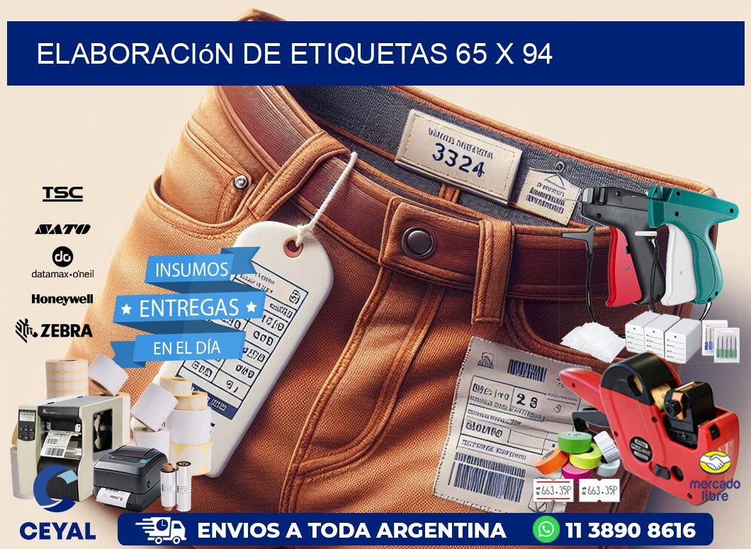 elaboración de etiquetas 65 x 94