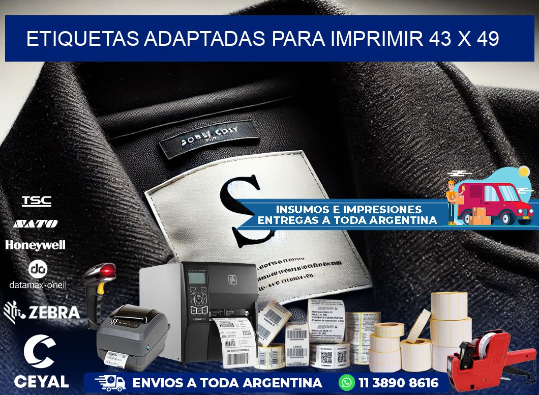 etiquetas adaptadas para imprimir 43 x 49