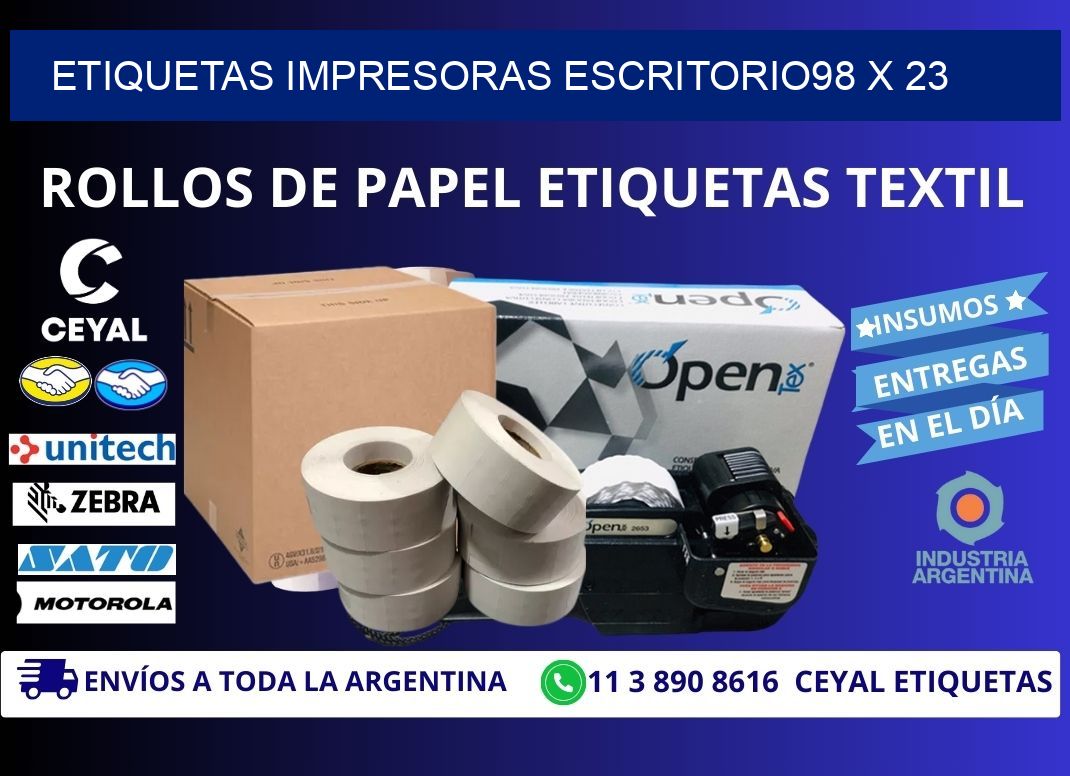 etiquetas impresoras escritorio98 x 23