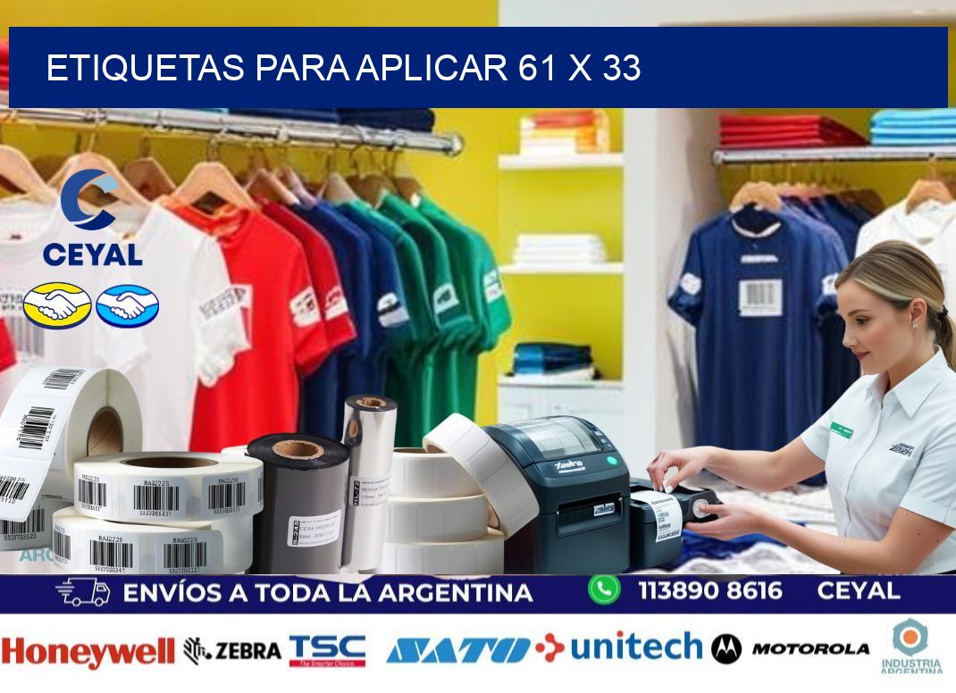 etiquetas para aplicar 61 x 33