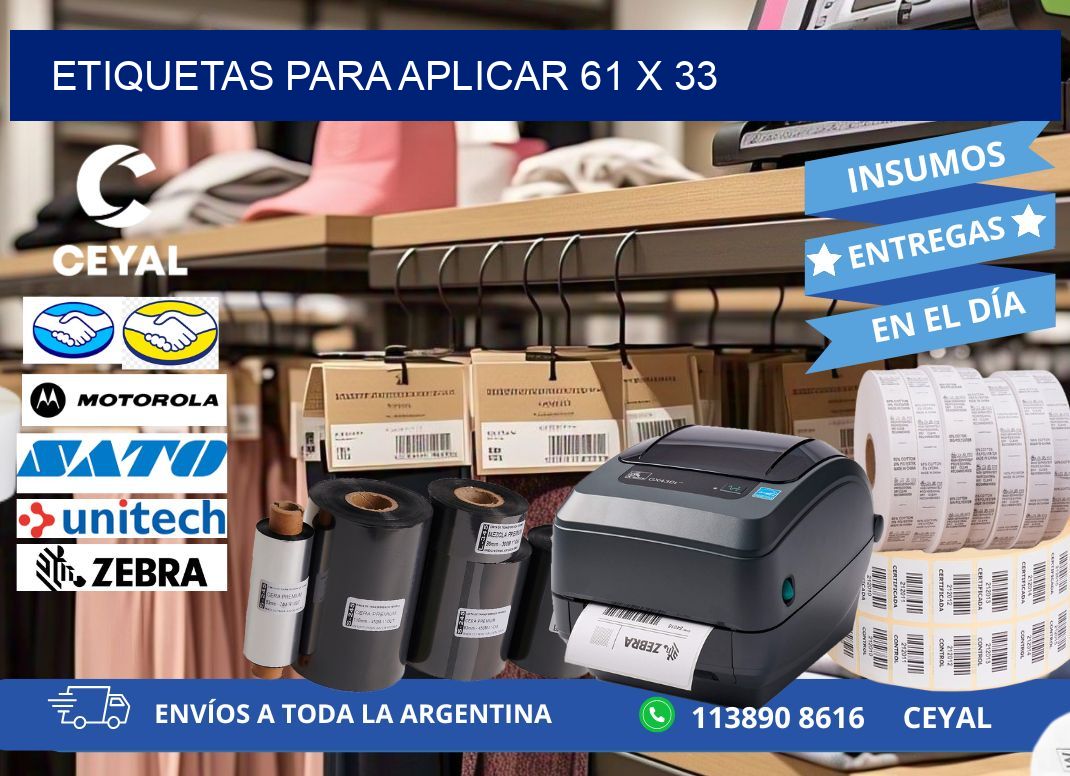 etiquetas para aplicar 61 x 33