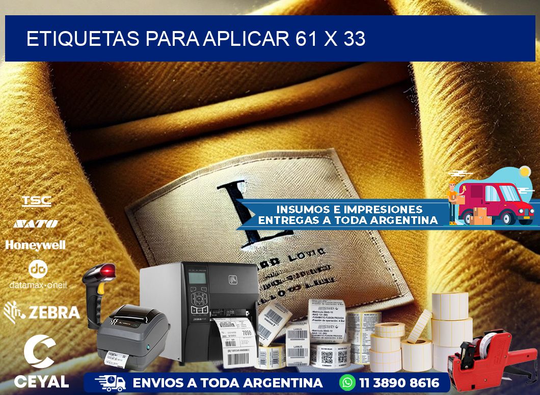 etiquetas para aplicar 61 x 33