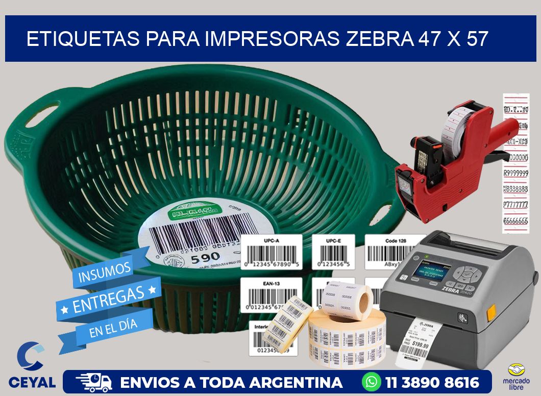 etiquetas para impresoras zebra 47 x 57