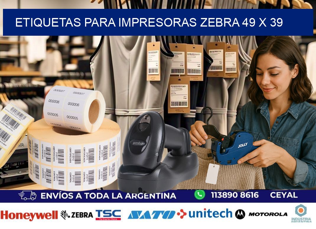 etiquetas para impresoras zebra 49 x 39