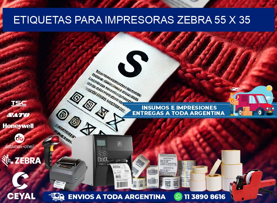 etiquetas para impresoras zebra 55 x 35