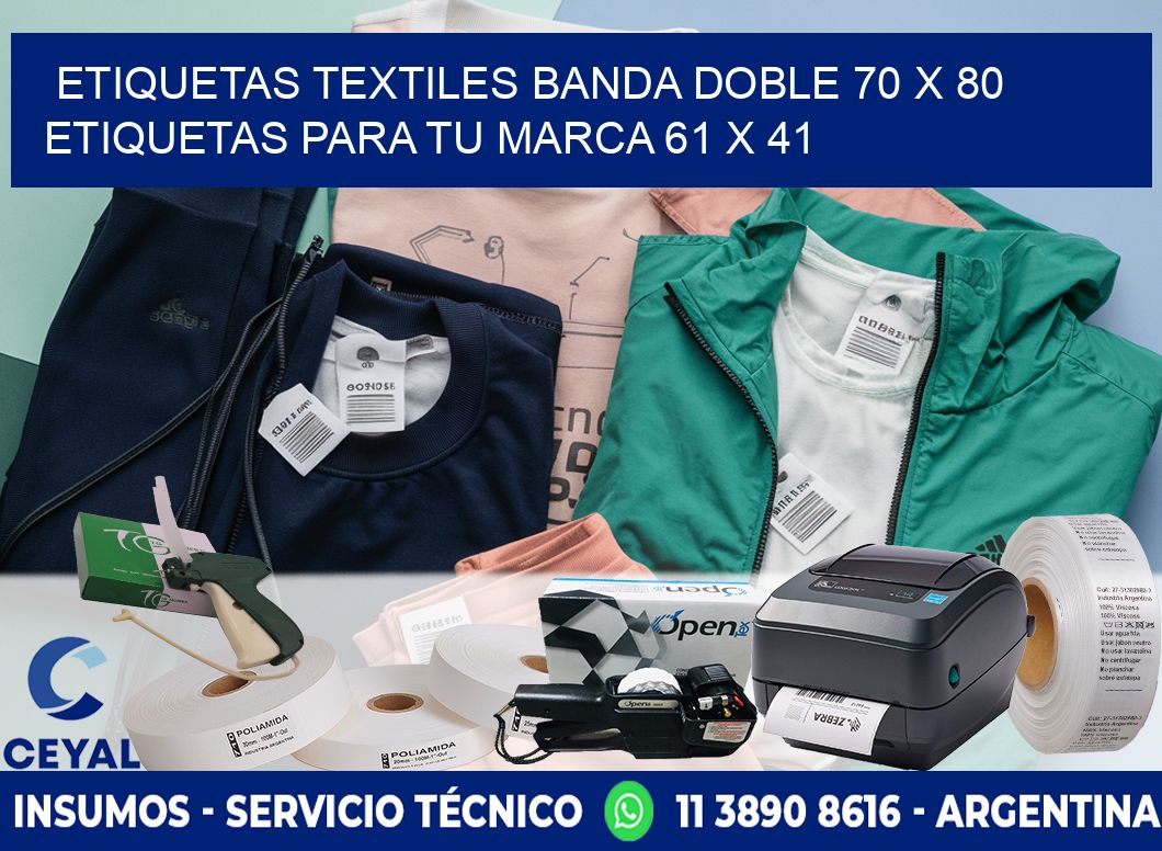 etiquetas textiles banda doble 70 x 80 etiquetas para tu marca 61 x 41