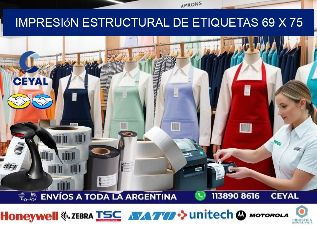 impresión estructural de etiquetas 69 x 75
