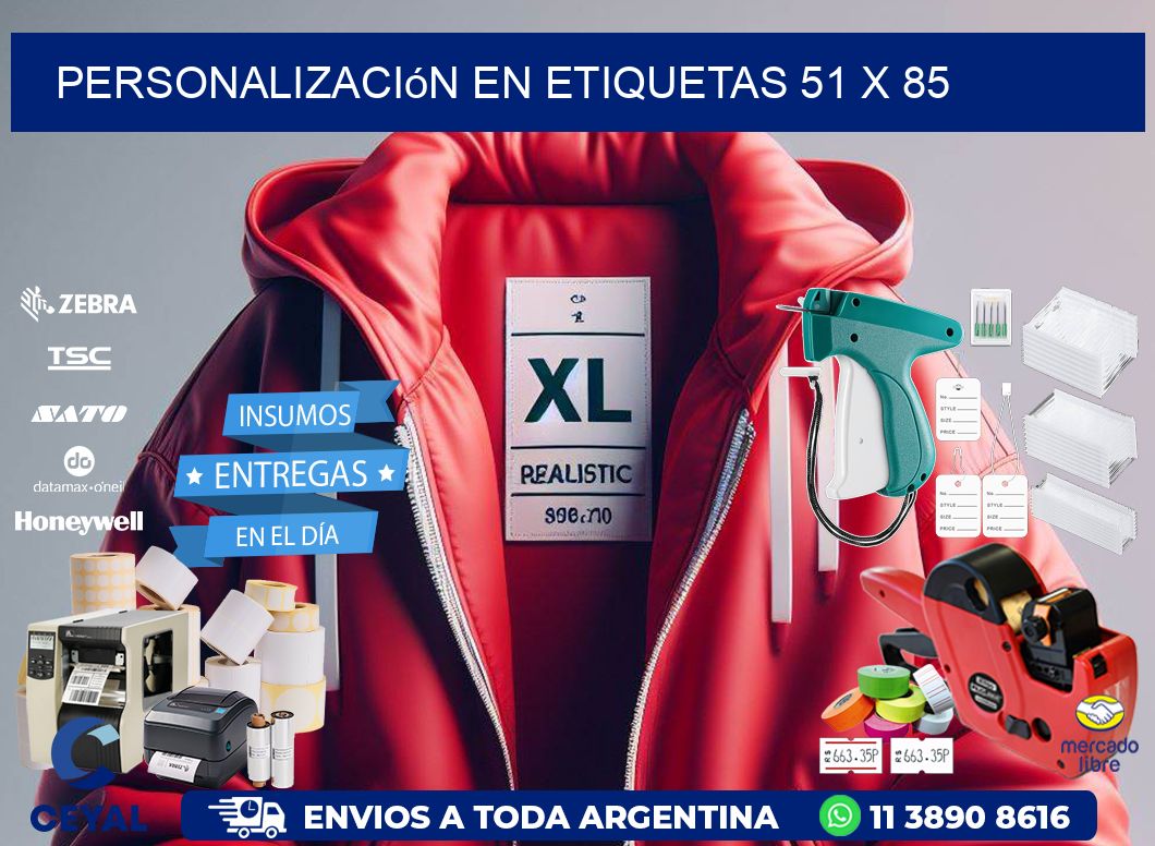 personalización en etiquetas 51 x 85