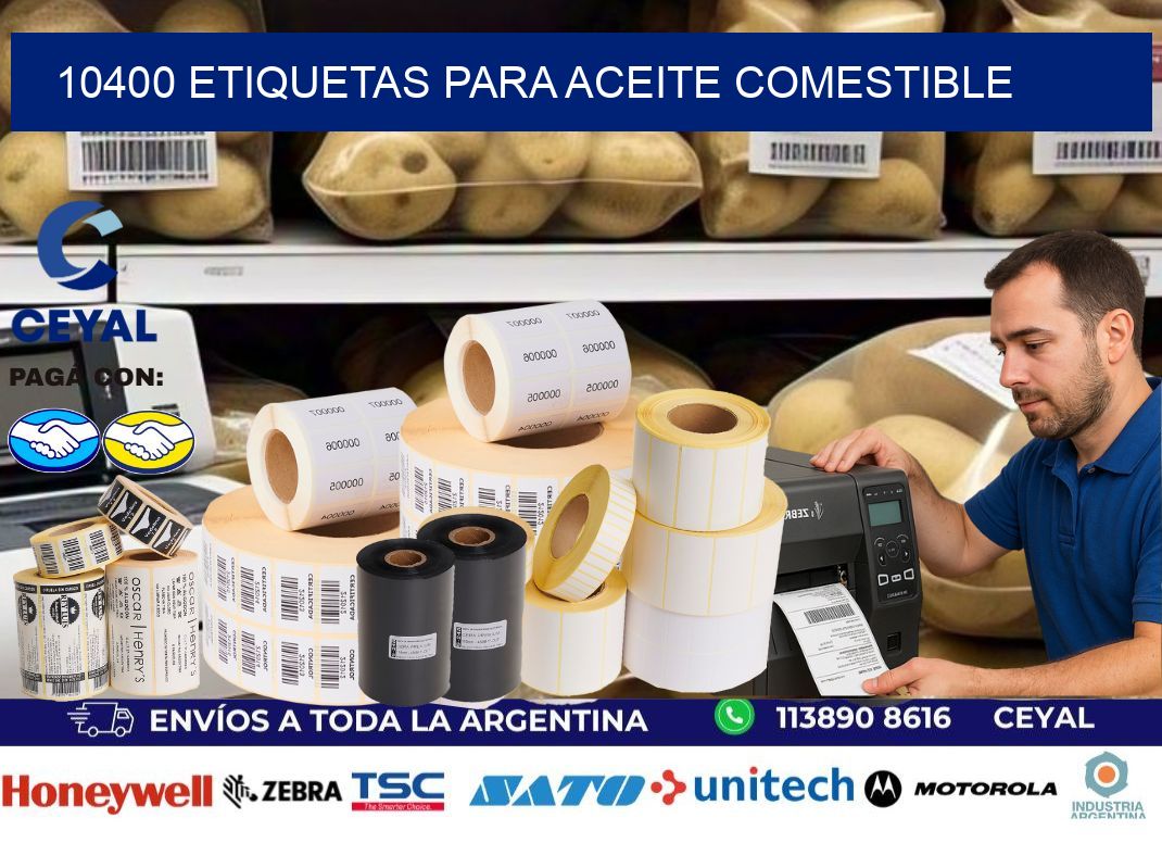 10400 Etiquetas para aceite comestible