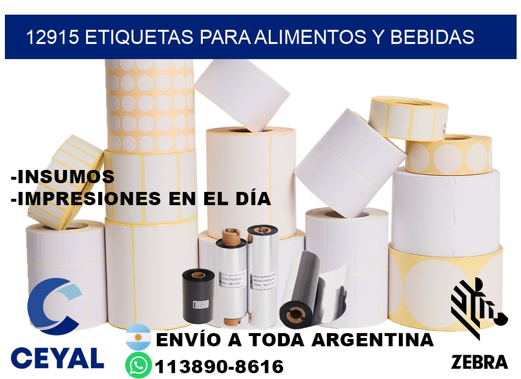 12915 Etiquetas para alimentos y bebidas