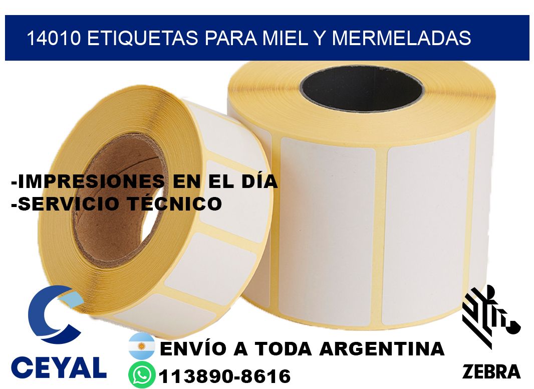 14010 Etiquetas para miel y mermeladas
