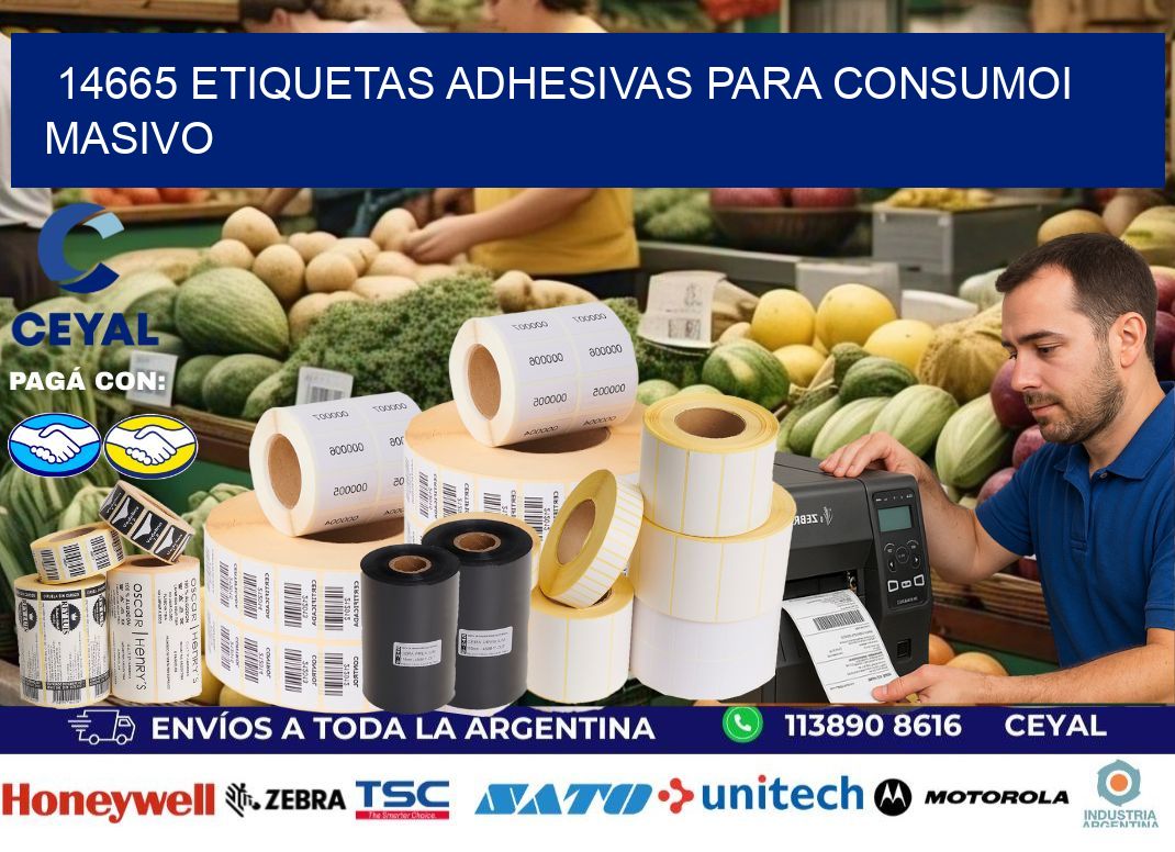 14665 Etiquetas adhesivas para consumoi masivo