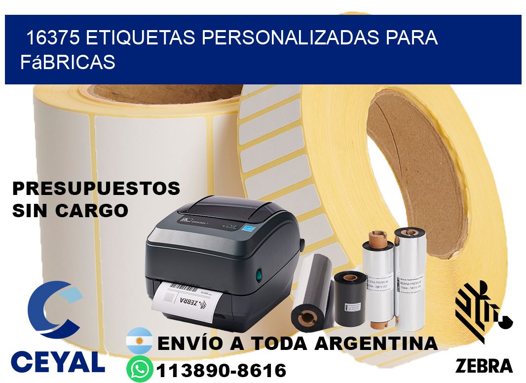 16375 Etiquetas personalizadas para fábricas