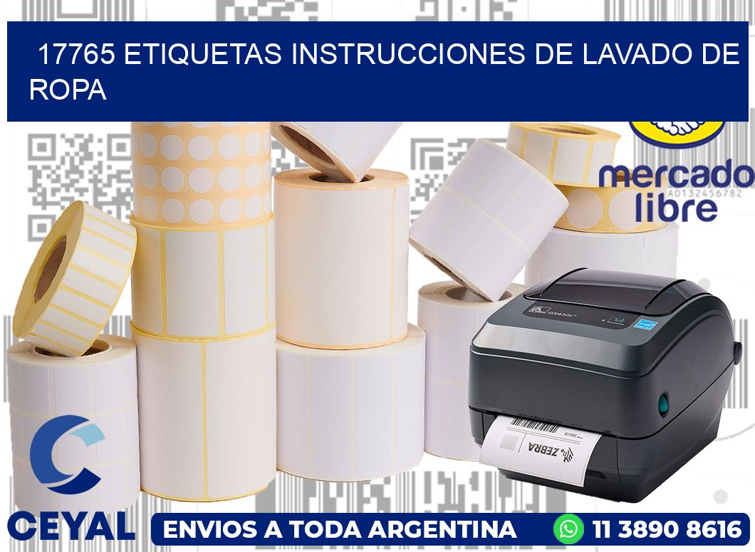 17765 etiquetas instrucciones de lavado de ropa