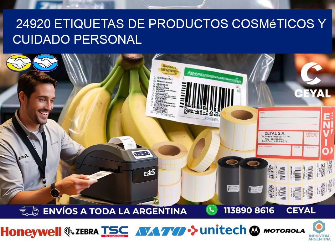 24920 Etiquetas de productos cosméticos y cuidado personal
