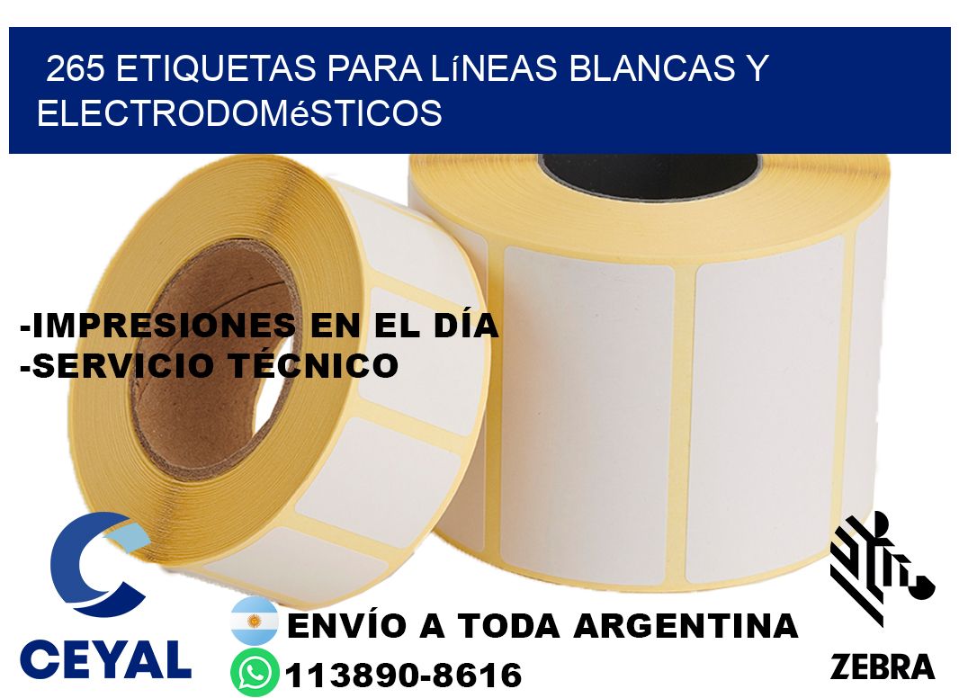265 Etiquetas para líneas blancas y electrodomésticos