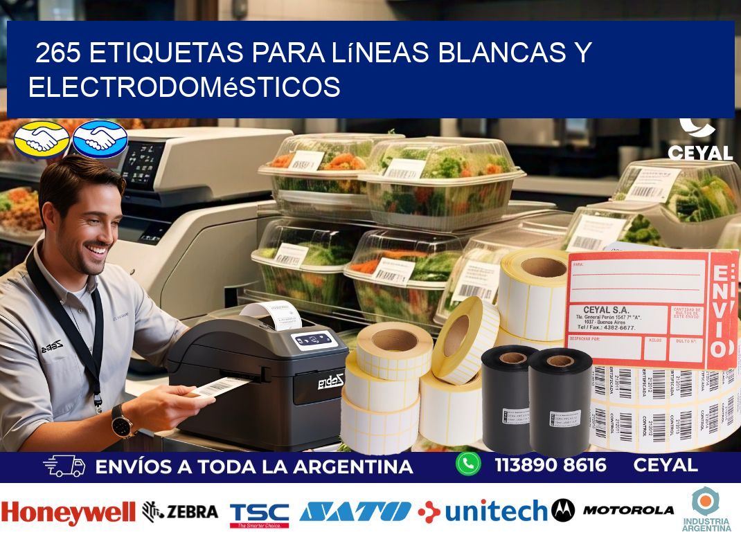 265 Etiquetas para líneas blancas y electrodomésticos