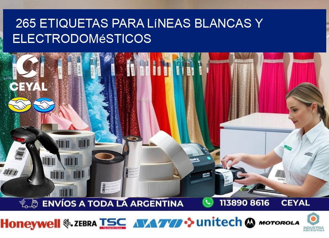 265 Etiquetas para líneas blancas y electrodomésticos