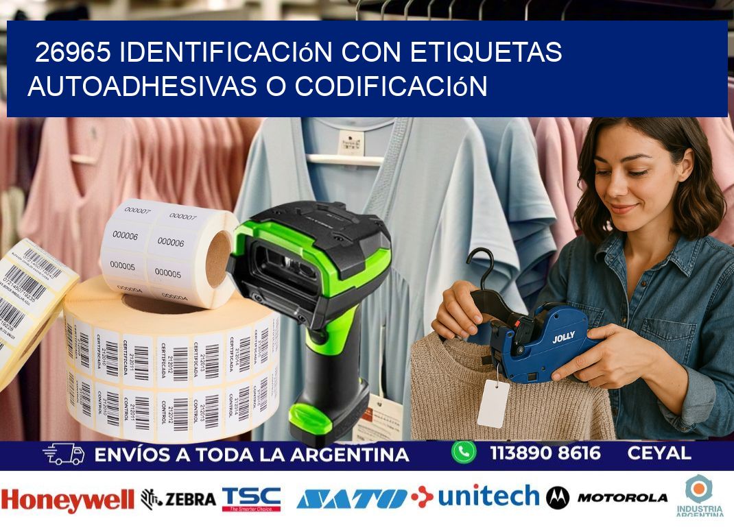 26965 identificación con etiquetas autoadhesivas o codificación