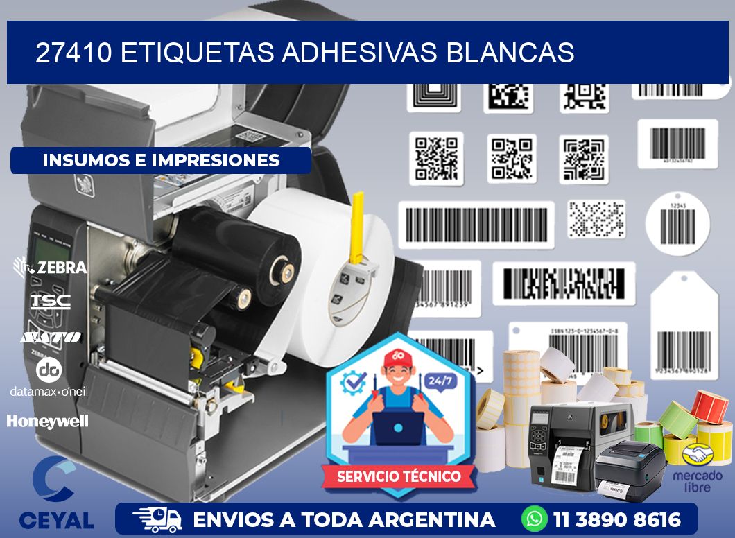 27410 etiquetas adhesivas blancas