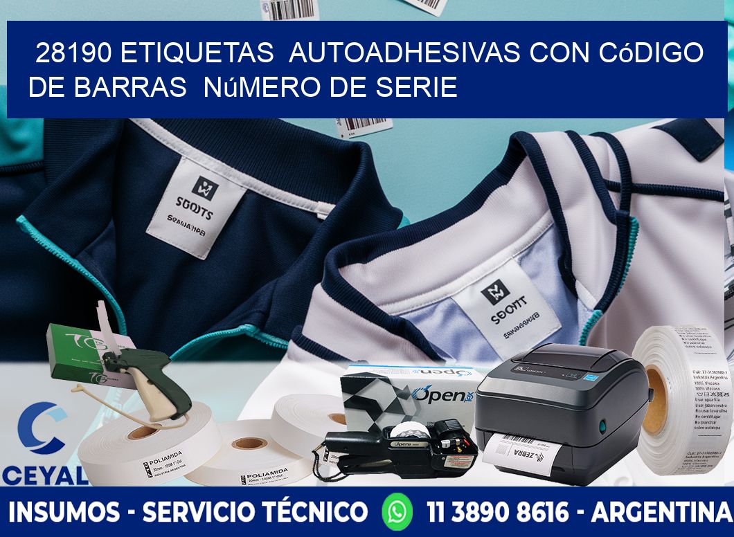 28190 etiquetas  autoadhesivas con código de barras  número de serie