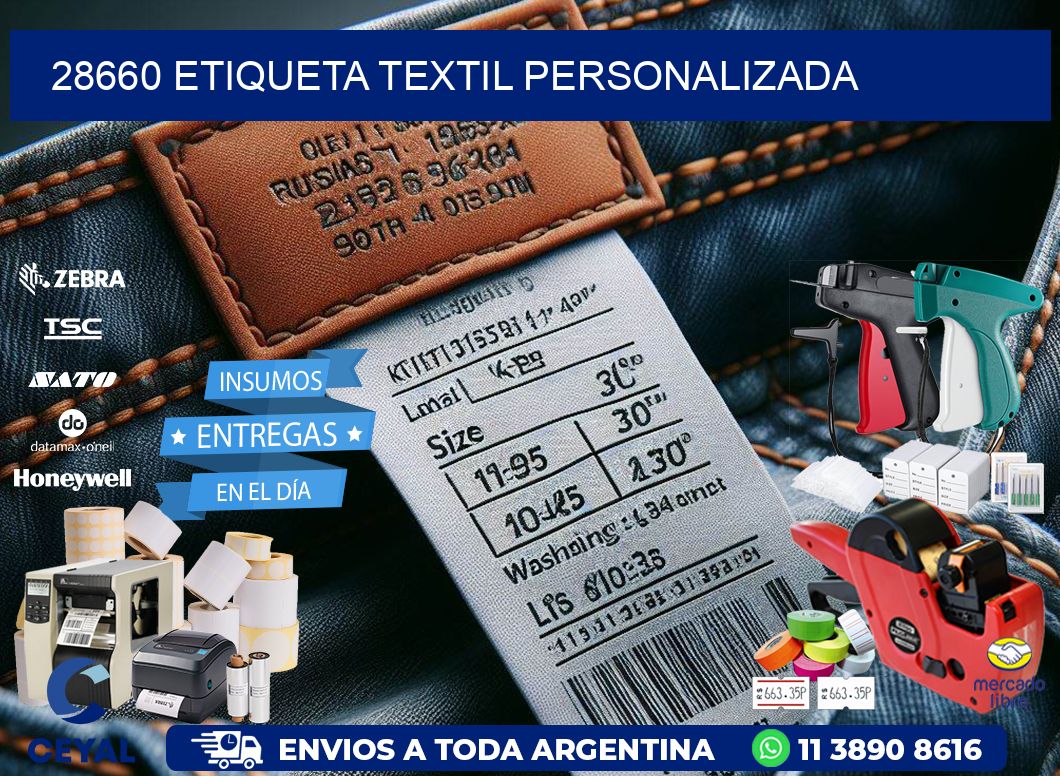 28660 Etiqueta textil personalizada