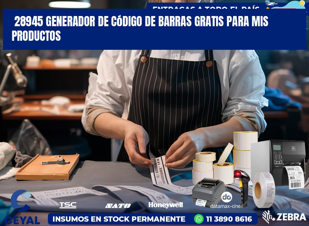 28945 Generador de código de barras gratis para mis productos