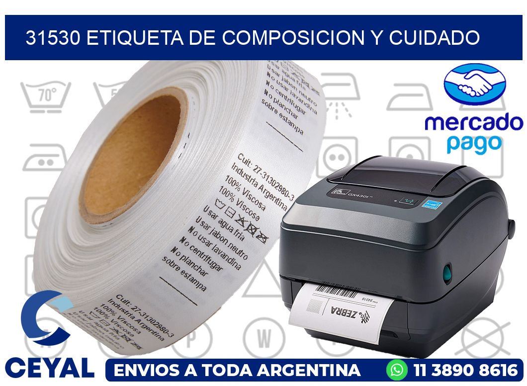 31530 etiqueta de composicion y cuidado