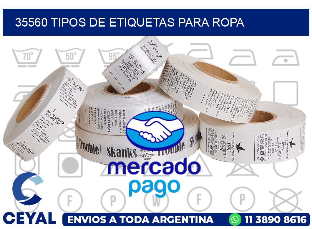 35560 tipos de etiquetas para ropa