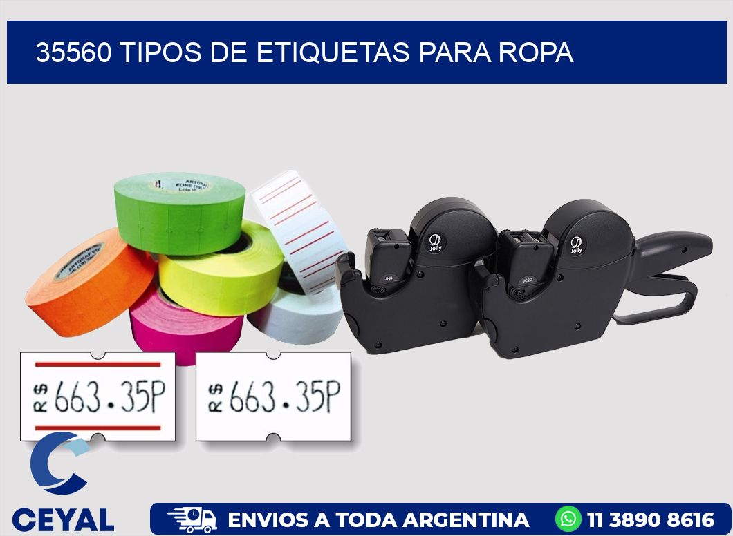 35560 tipos de etiquetas para ropa