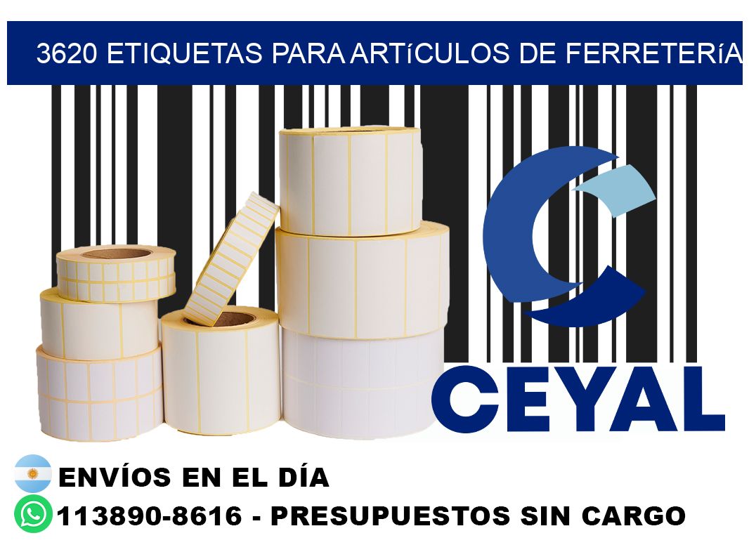 3620 Etiquetas para artículos de ferretería
