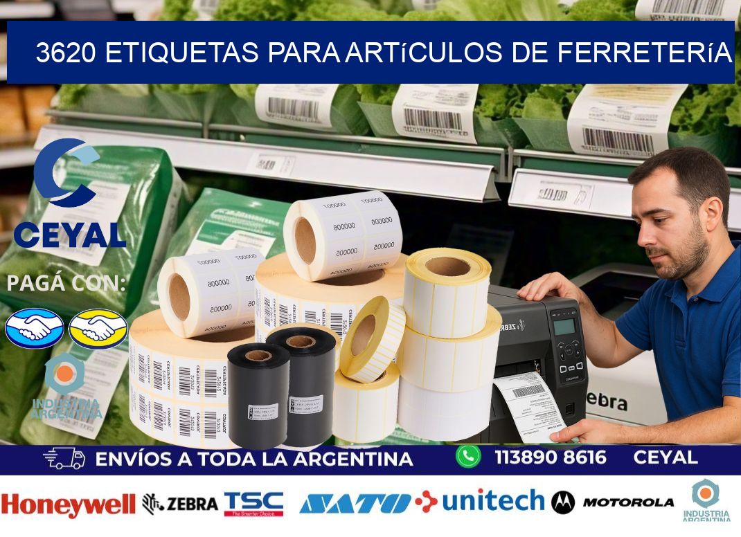 3620 Etiquetas para artículos de ferretería