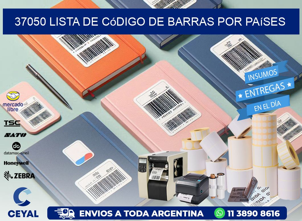 37050 Lista de código de barras por países