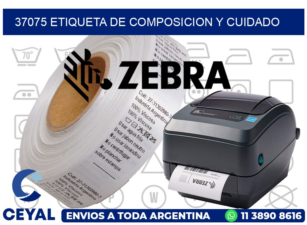 37075 etiqueta de composicion y cuidado