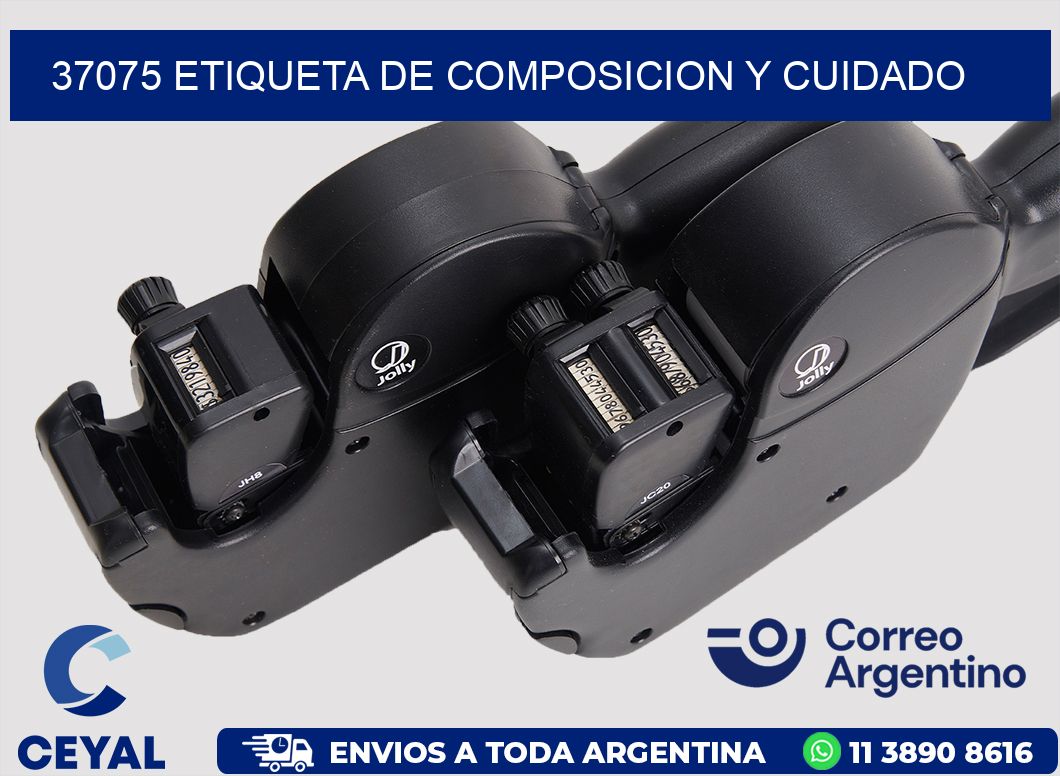 37075 etiqueta de composicion y cuidado