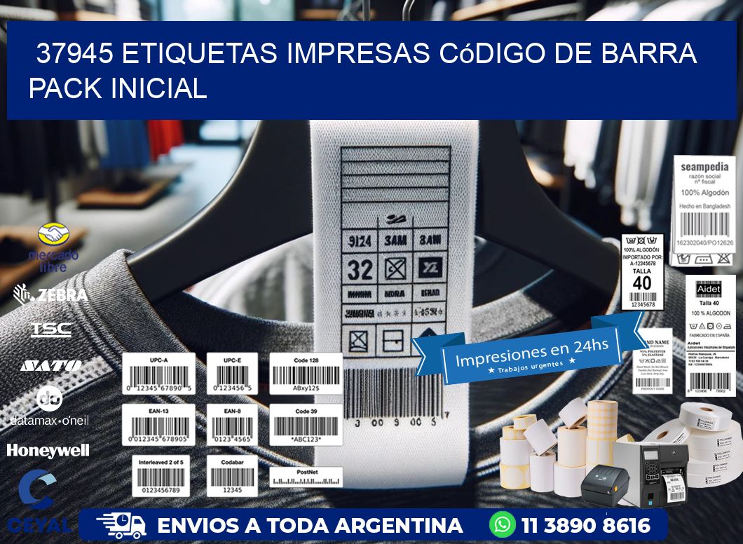 37945 Etiquetas Impresas código De Barra Pack Inicial