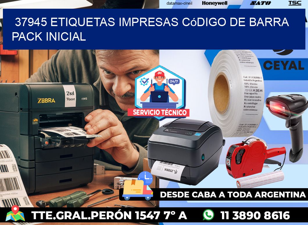 37945 Etiquetas Impresas código De Barra Pack Inicial