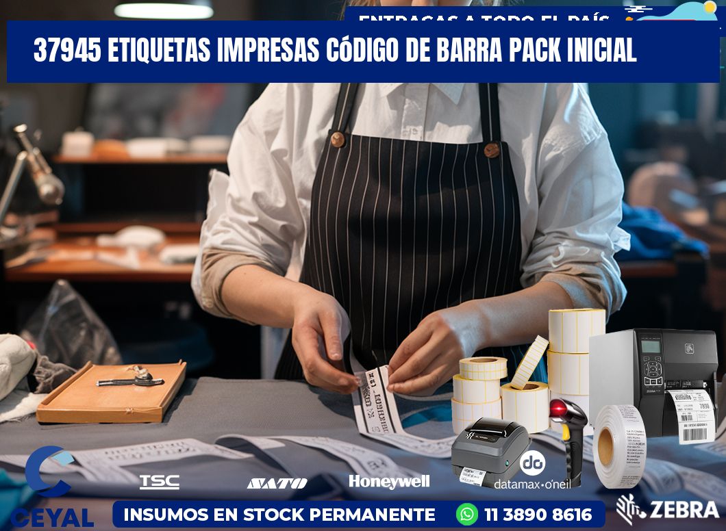 37945 Etiquetas Impresas código De Barra Pack Inicial