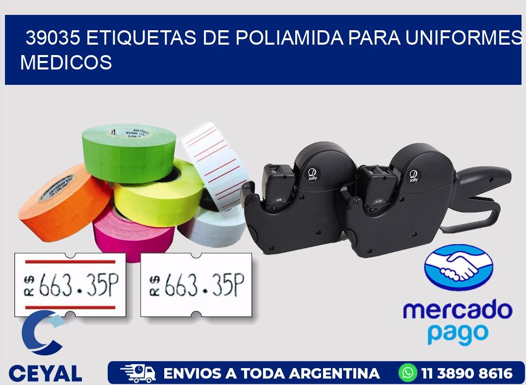 39035 Etiquetas de poliamida para uniformes medicos