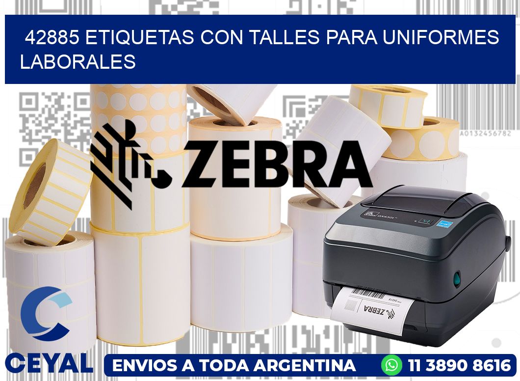 42885 etiquetas con talles para uniformes laborales
