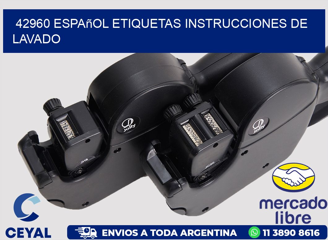 42960 español etiquetas instrucciones de lavado