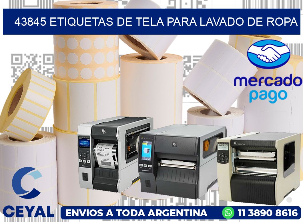 43845 Etiquetas de tela para lavado de ropa