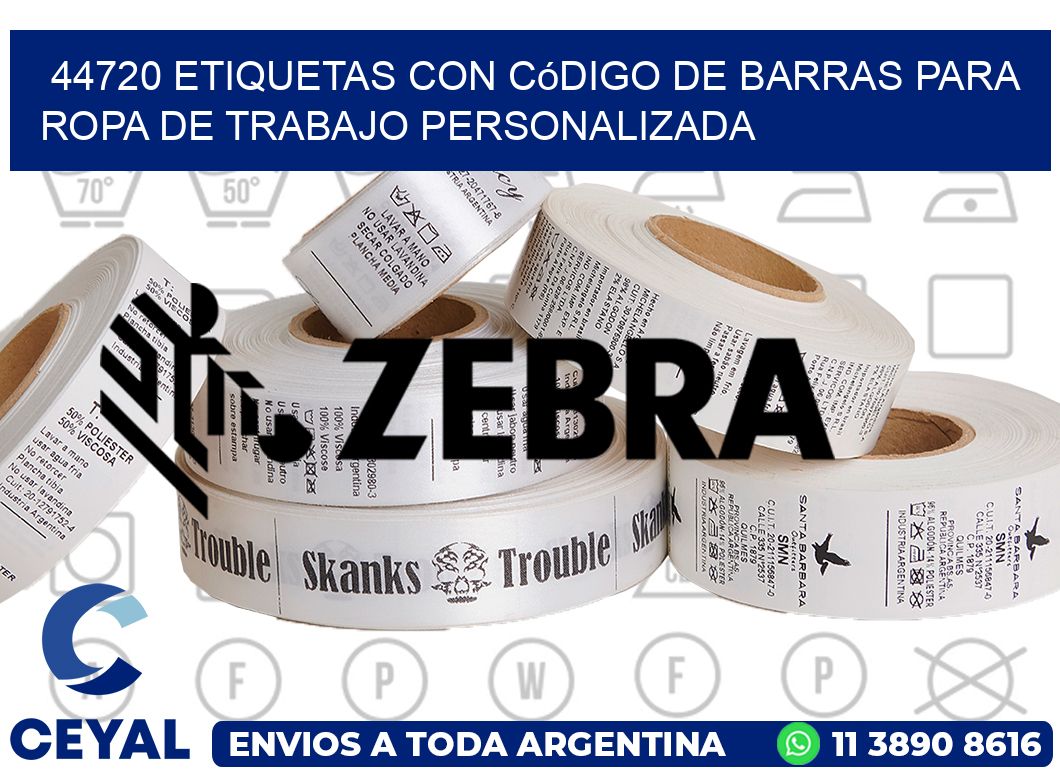 44720 Etiquetas con código de barras para ropa de trabajo personalizada