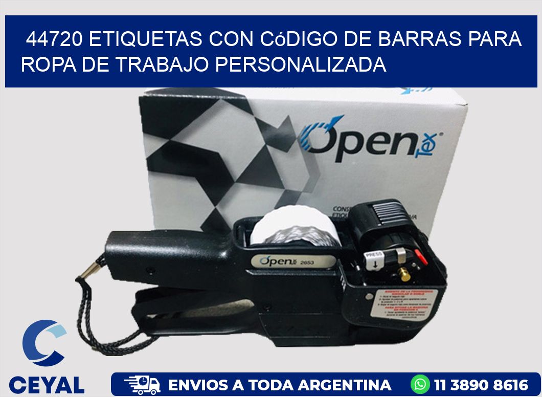 44720 Etiquetas con código de barras para ropa de trabajo personalizada
