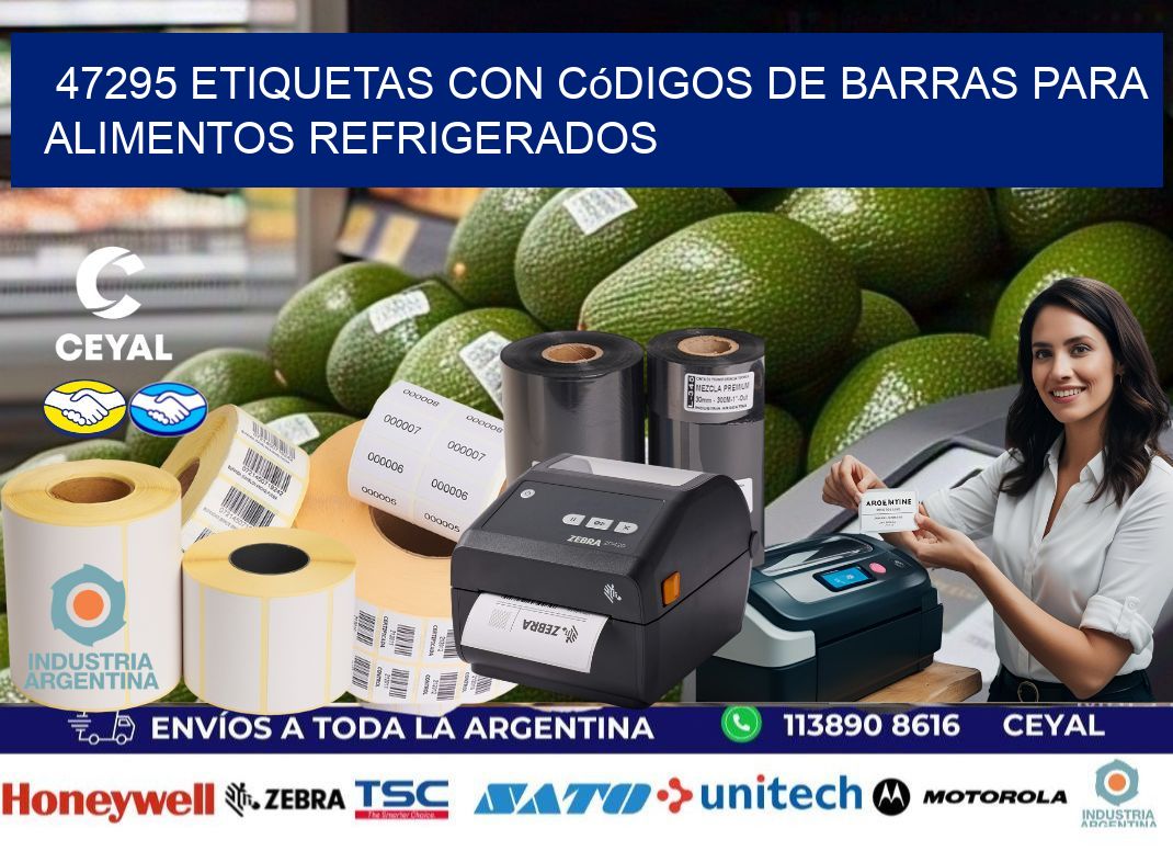 47295 Etiquetas con códigos de barras para alimentos refrigerados