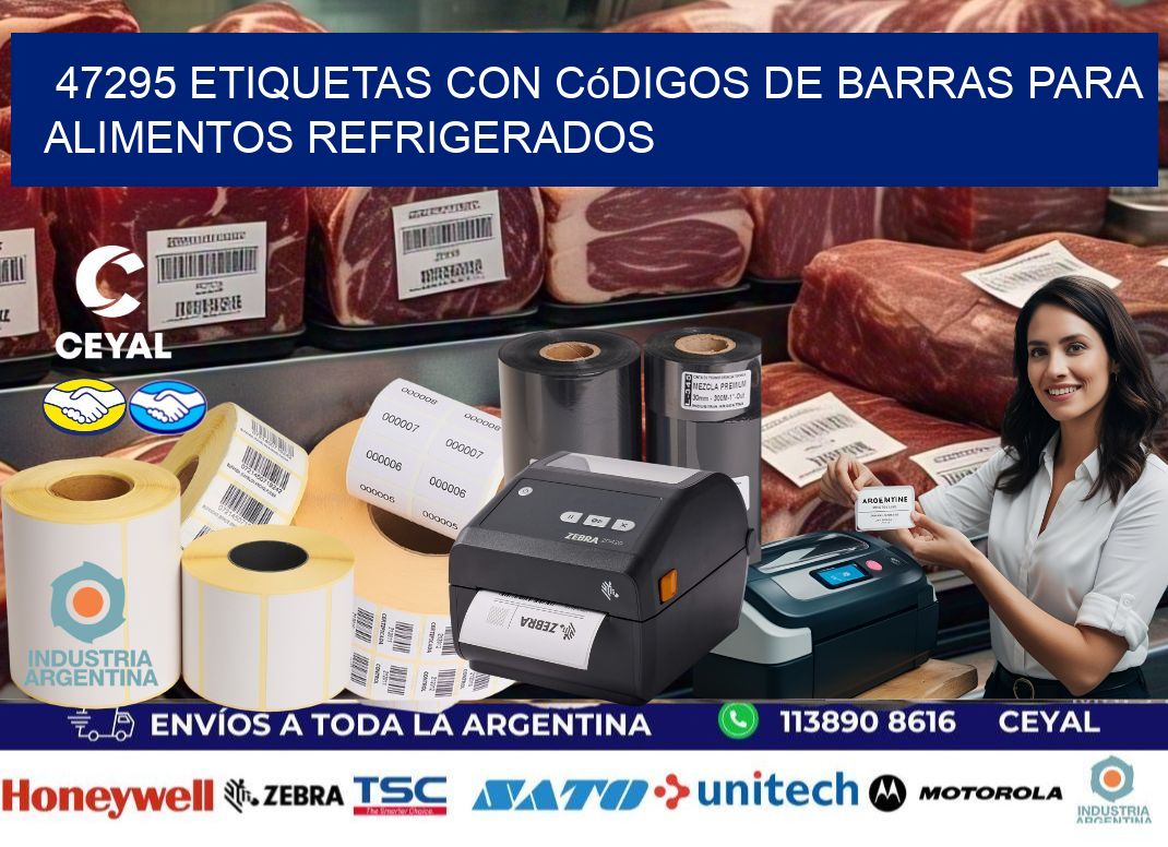 47295 Etiquetas con códigos de barras para alimentos refrigerados