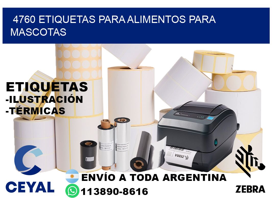 4760 Etiquetas para alimentos para mascotas