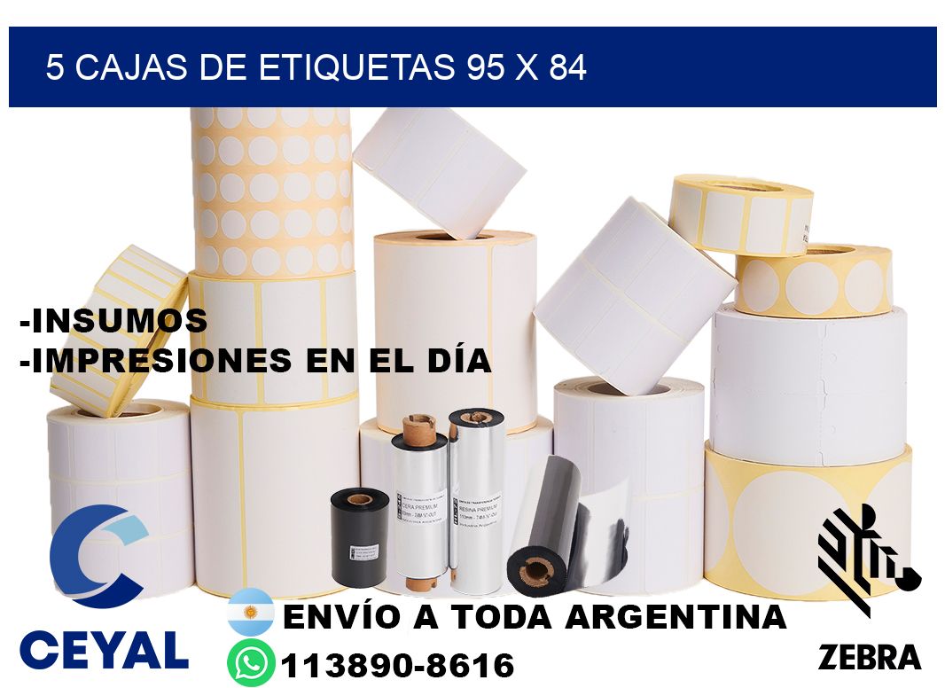 5 cajas de etiquetas 95 x 84